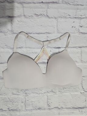 Victoria's Secret Cream Bra with Pastel Rainbow Straps